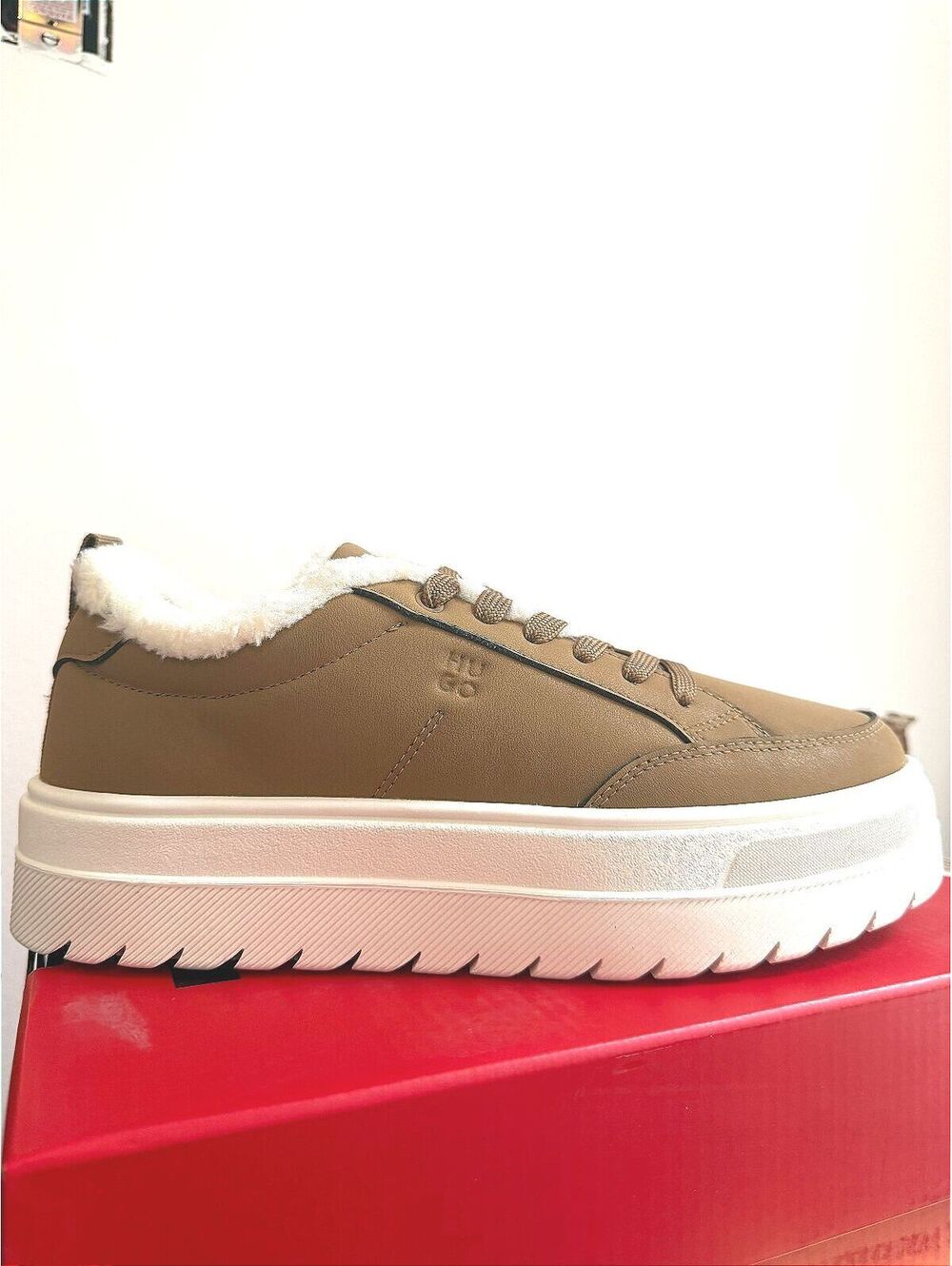 Hugo Lyssa Tenn Platform Sneakers in Light Pastel Brown, EU 40 / US 10